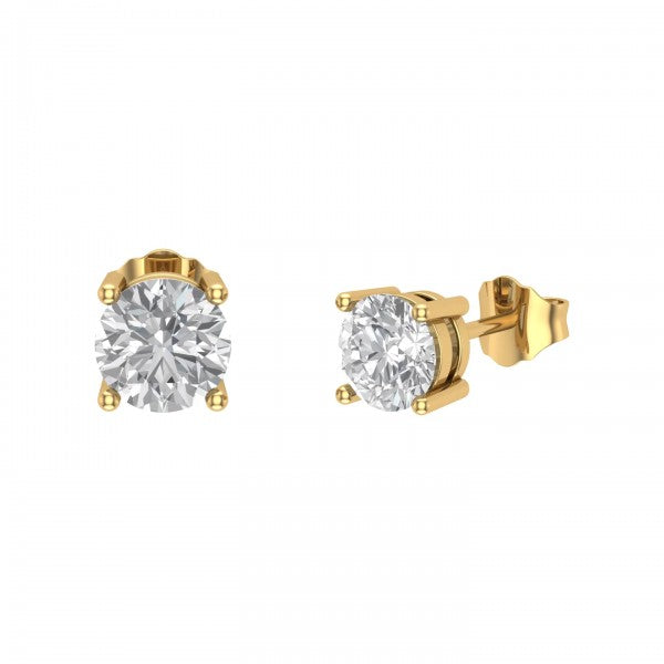 Round Zirconia Stud Earrings