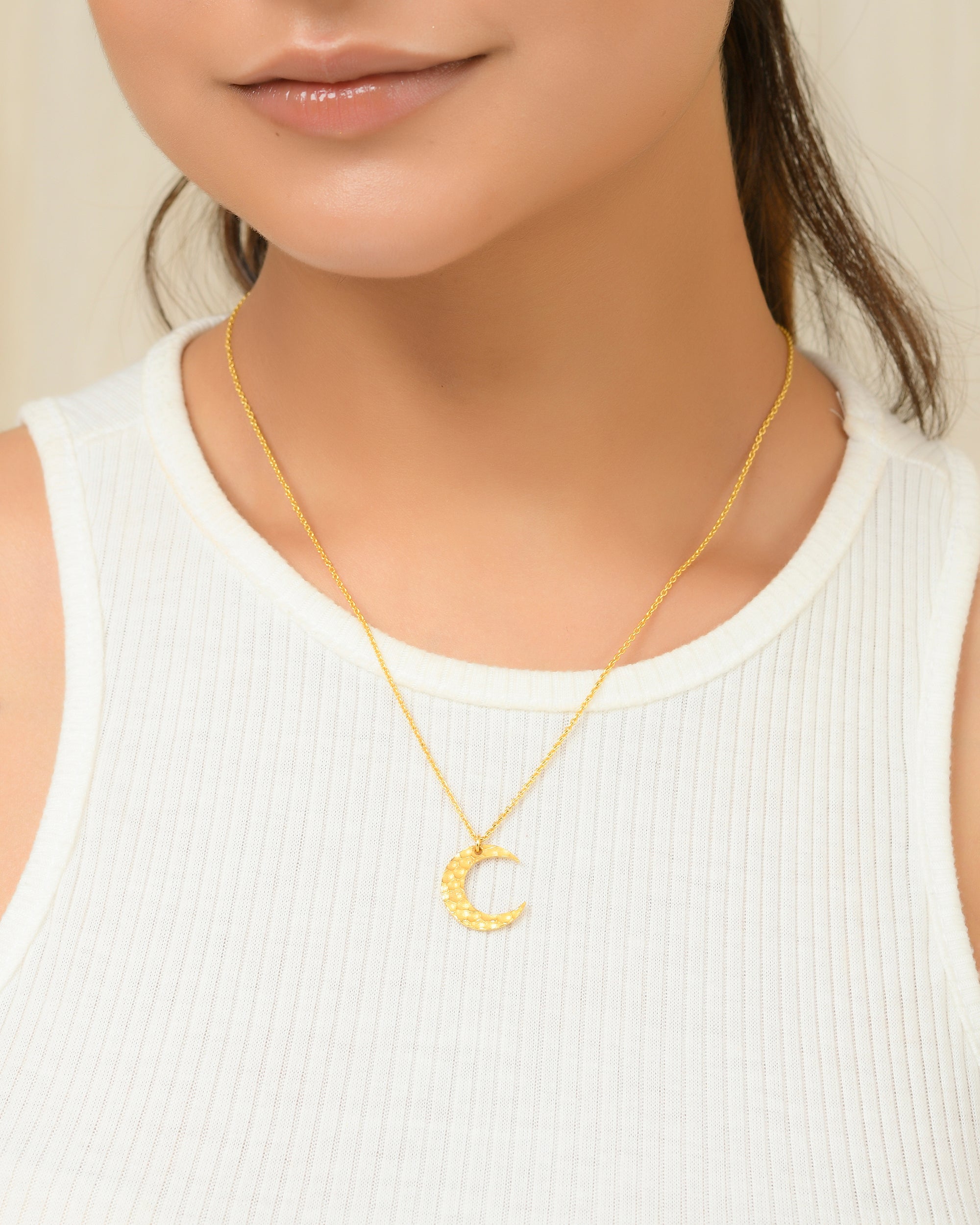 Moon Crescent Pendant Necklace