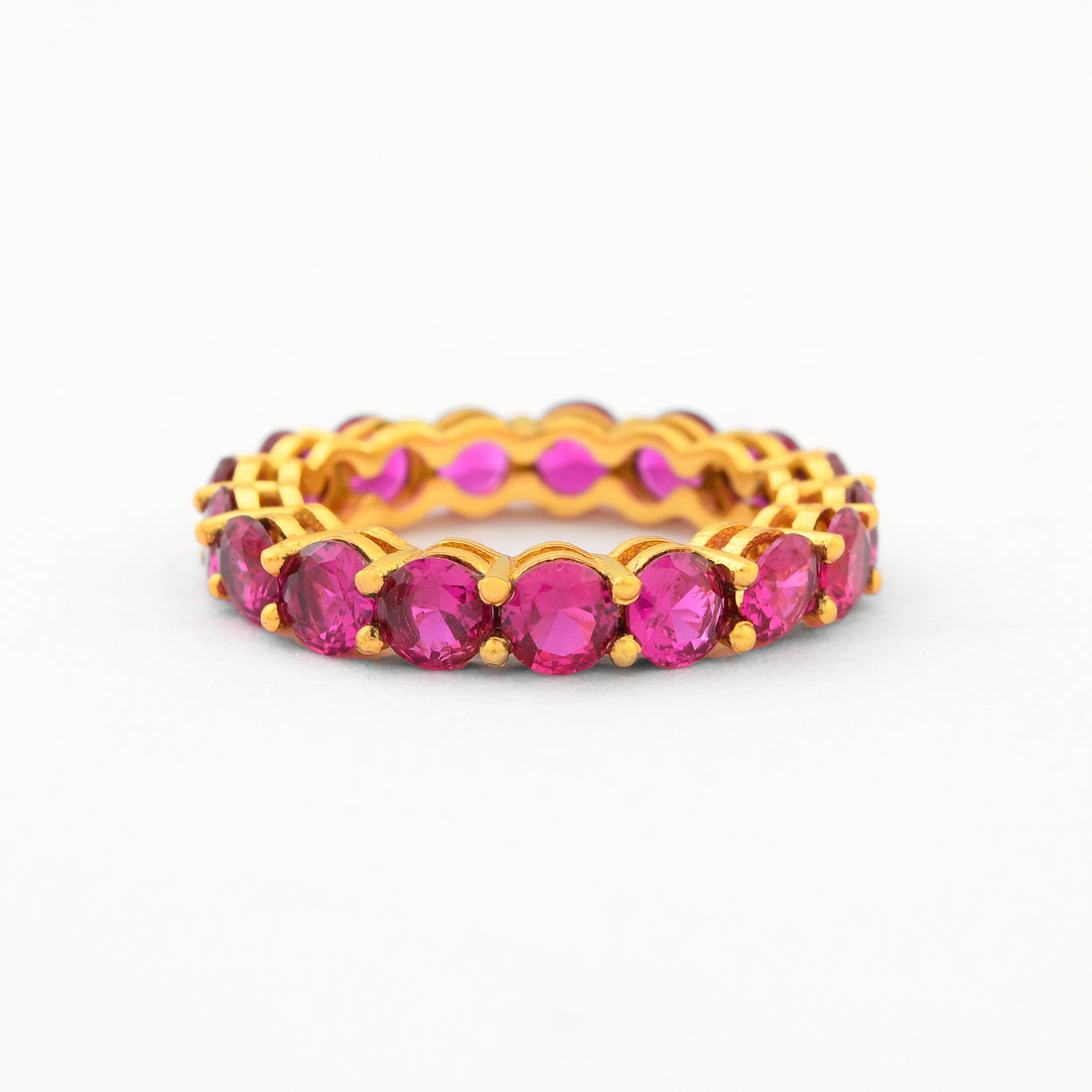 Rhodolite Zirconia Eternity Ring