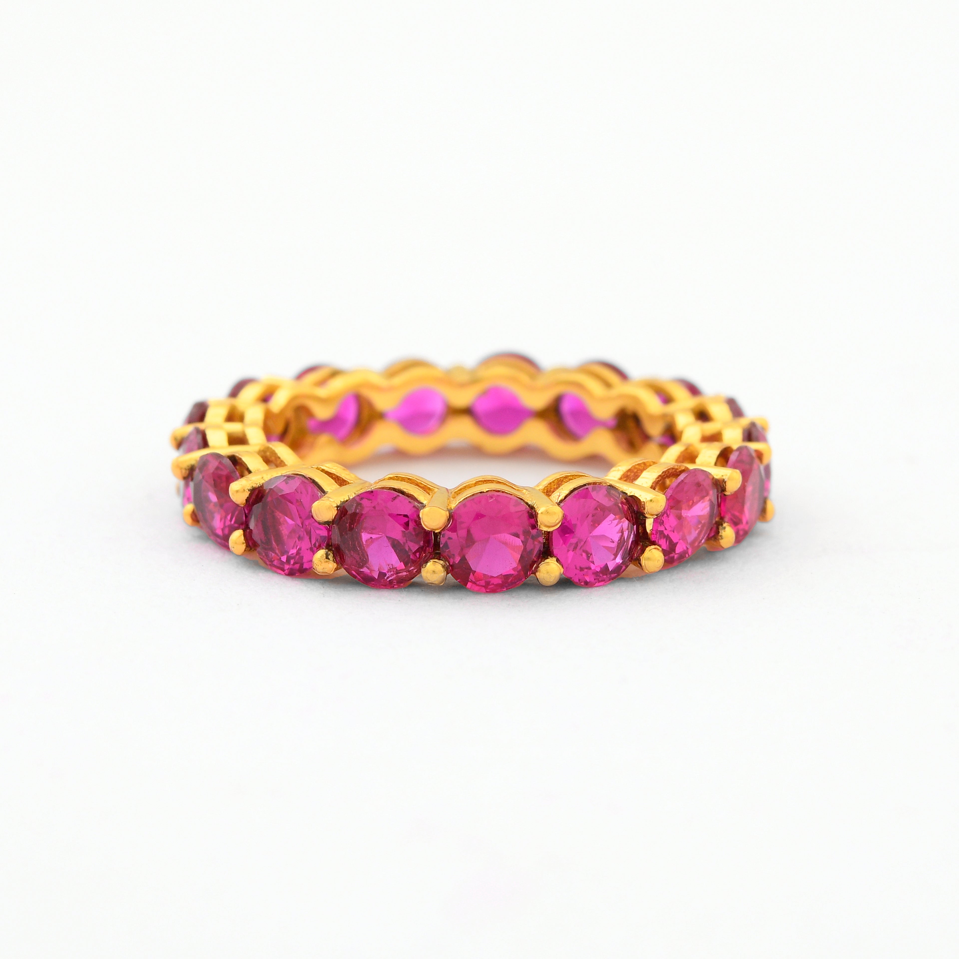 Rhodolite Zirconia Eternity Ring