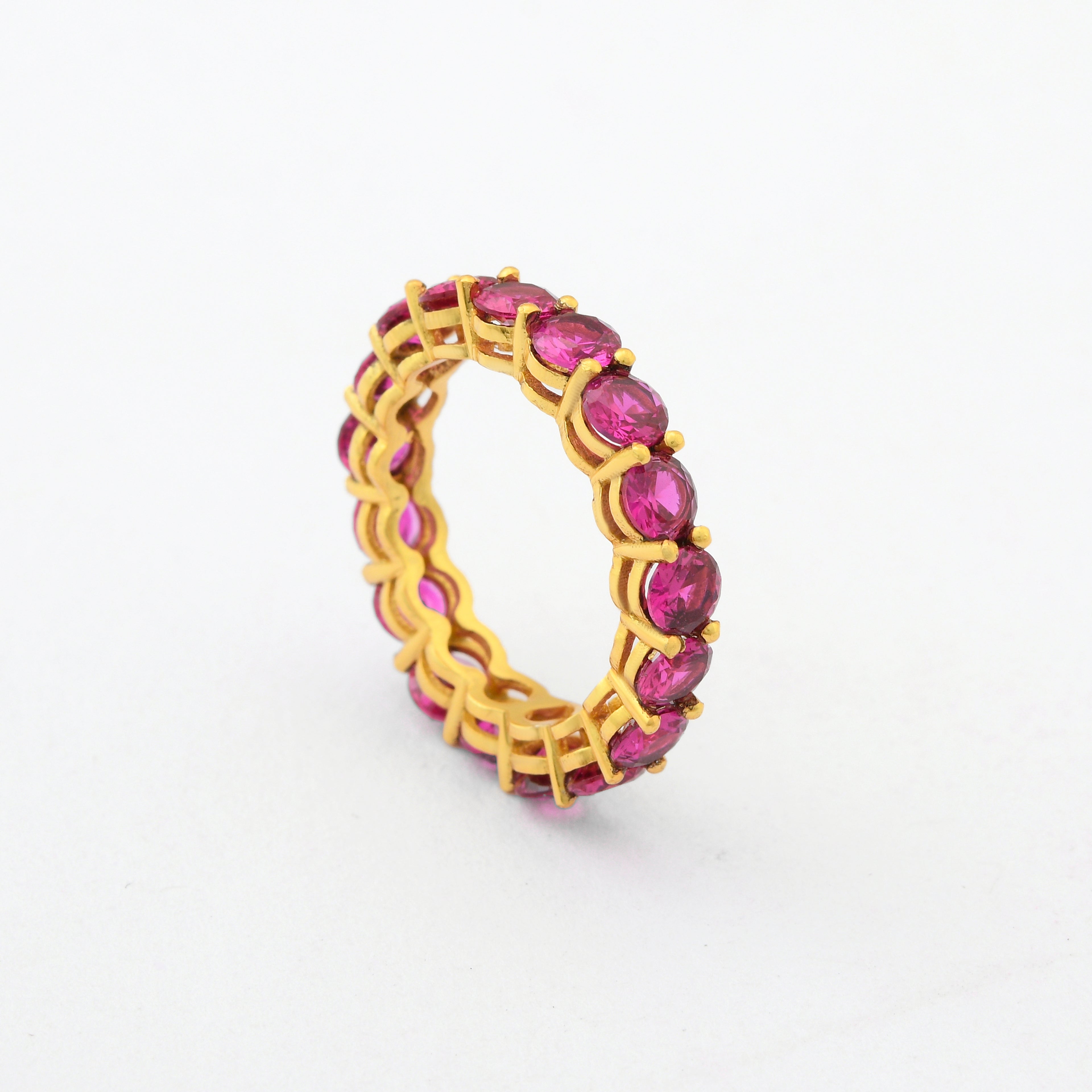 Rhodolite Zirconia Eternity Ring