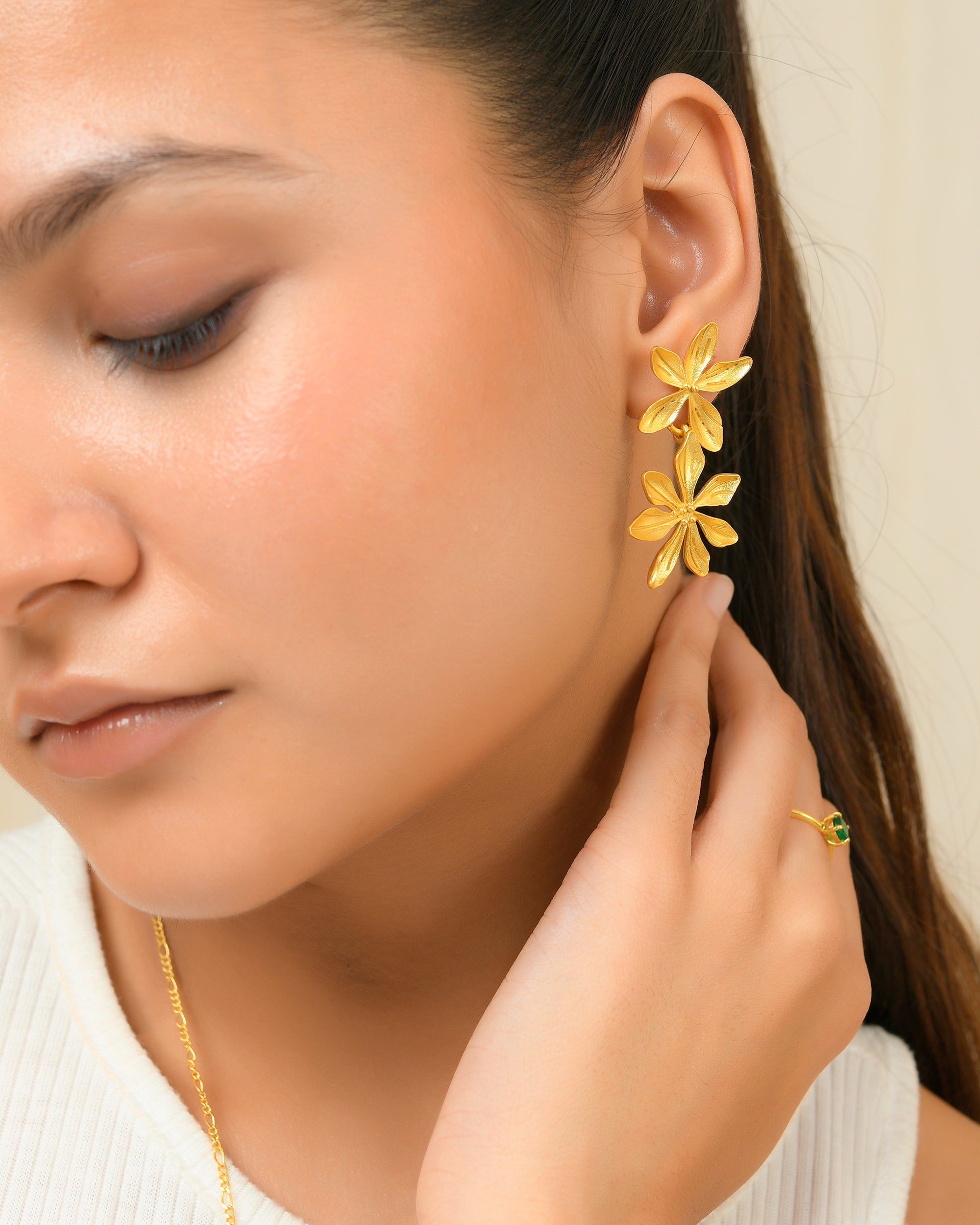 Pressed Flower Large Stud Earrings