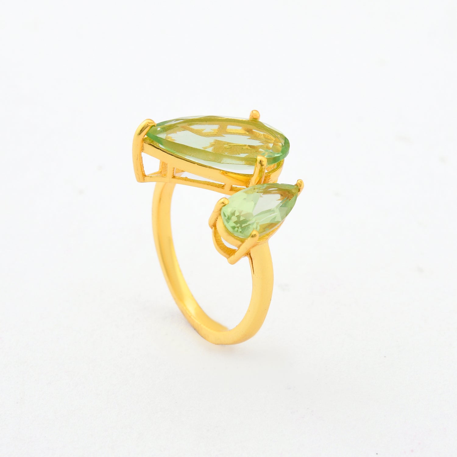 Green Apple Pear Zirconia Ring