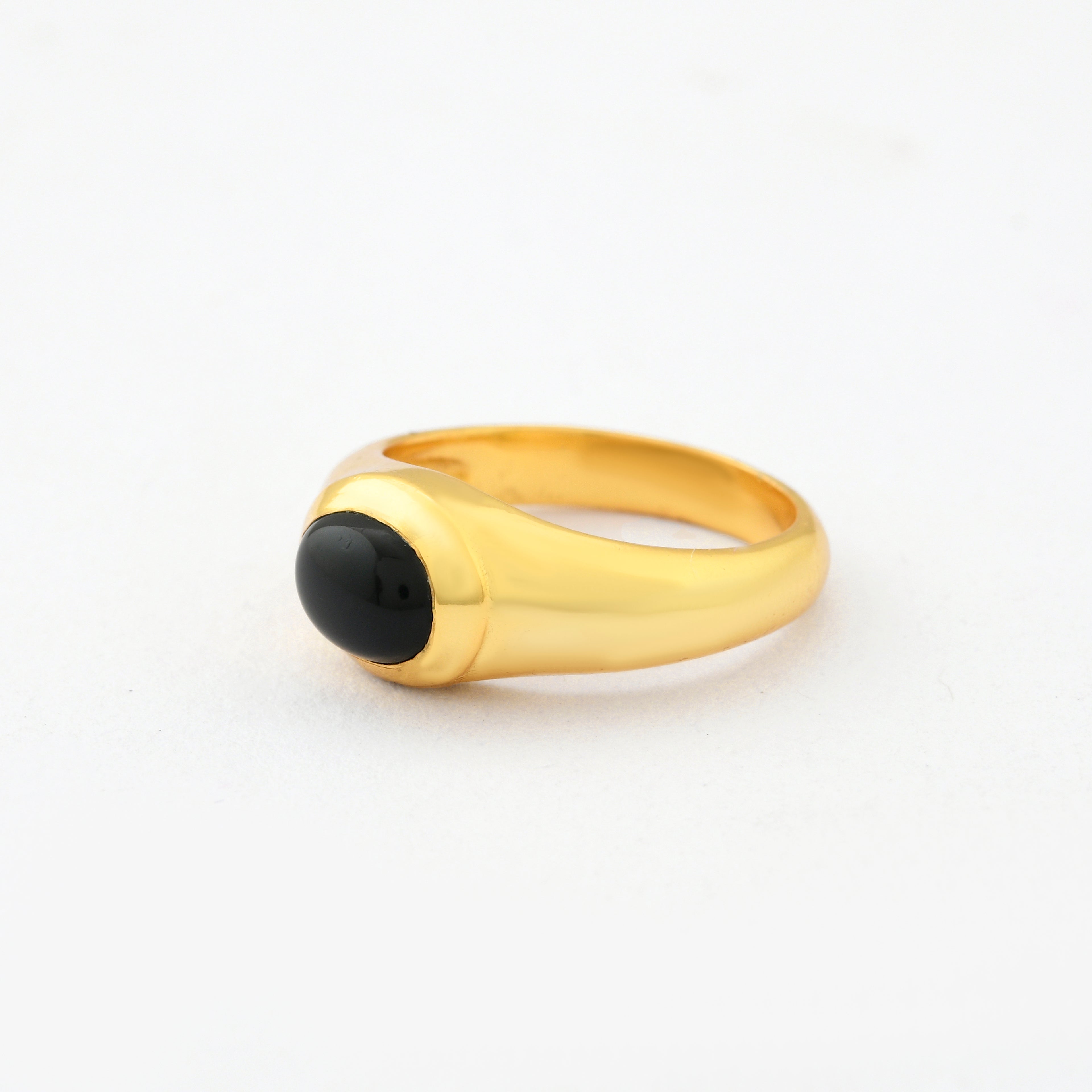 Black Spinel Dome Ring