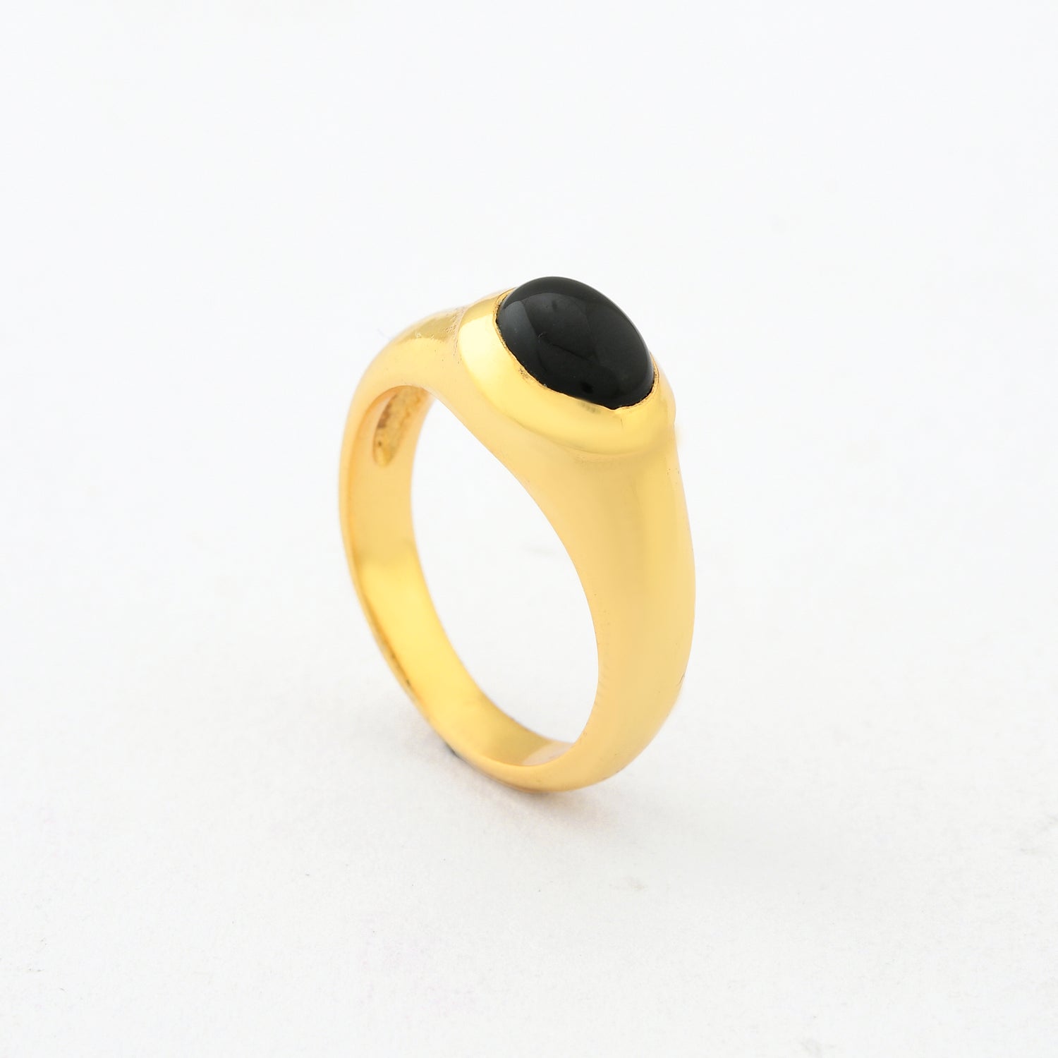 Black Spinel Dome Ring