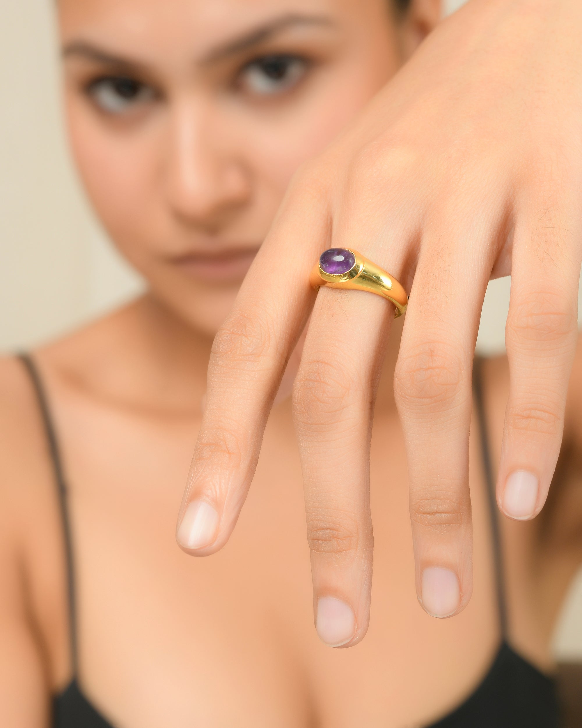 Amethyst Dome Ring