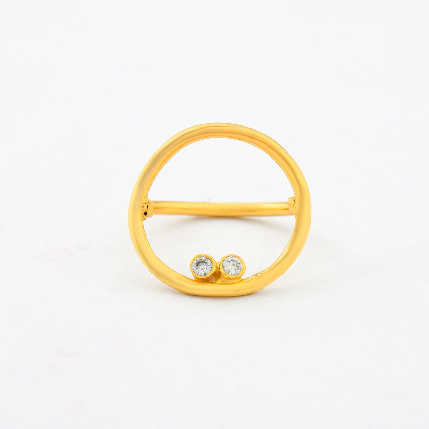 Dome Figure Diamond Circle Ring