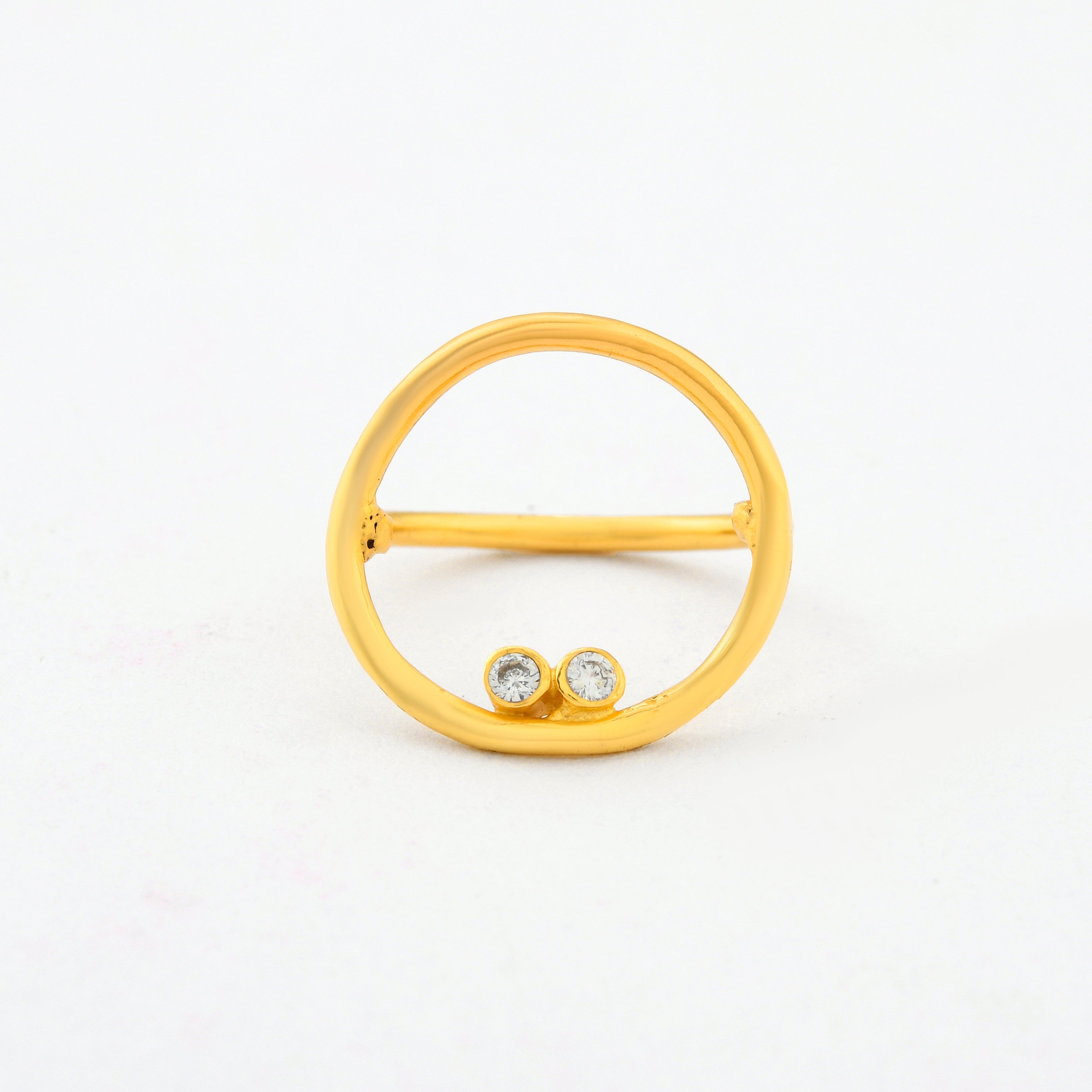 Dome Figure Diamond Circle Ring