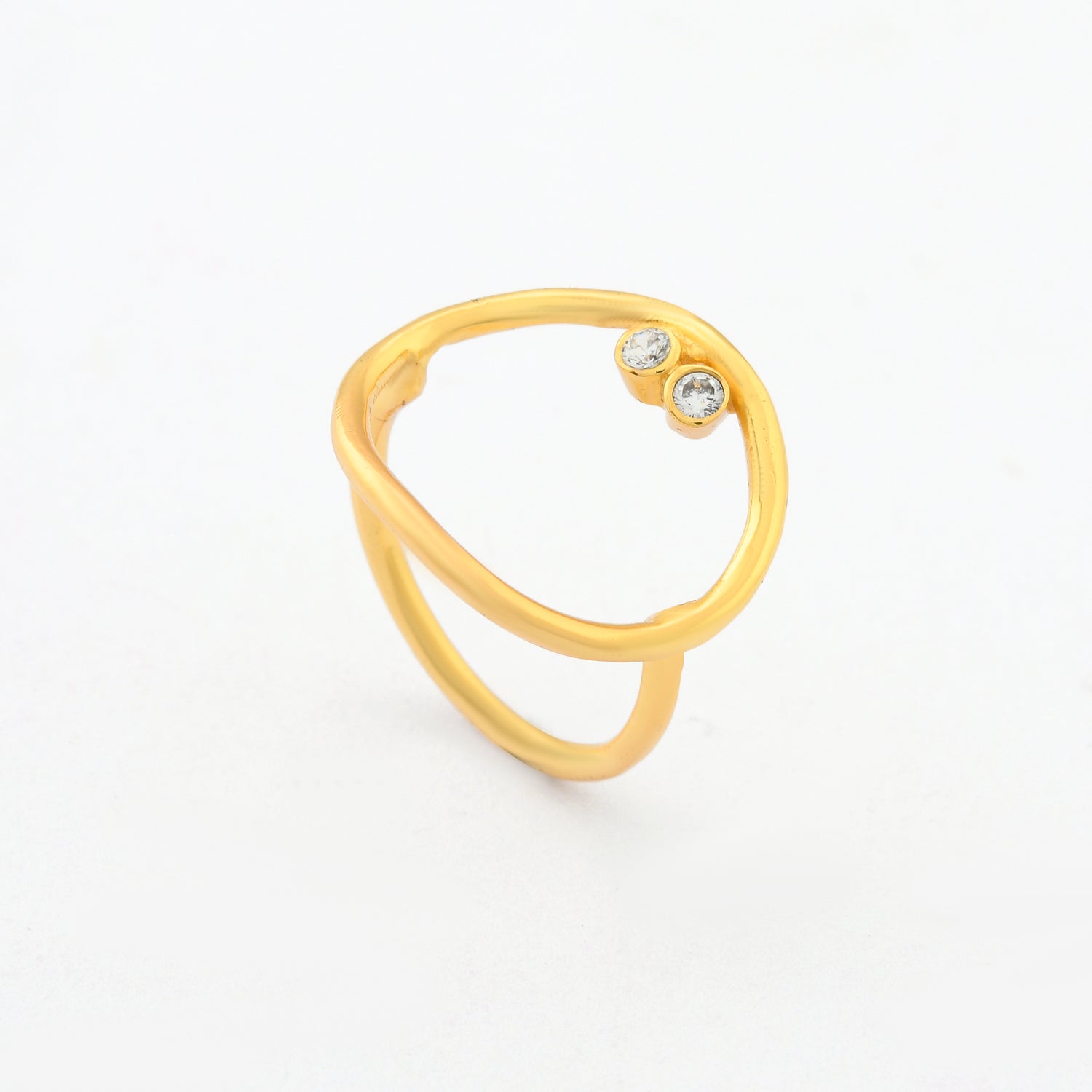 Dome Figure Diamond Circle Ring