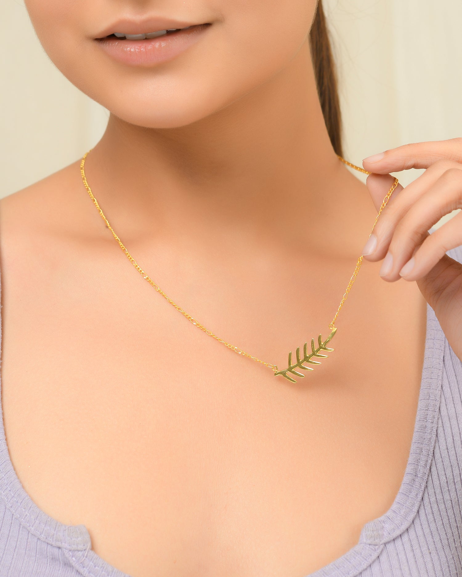 Olive Leaf Pendant Necklace