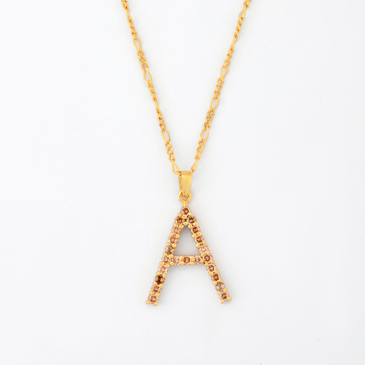 Oversized Champaign Letter Pendant Necklace