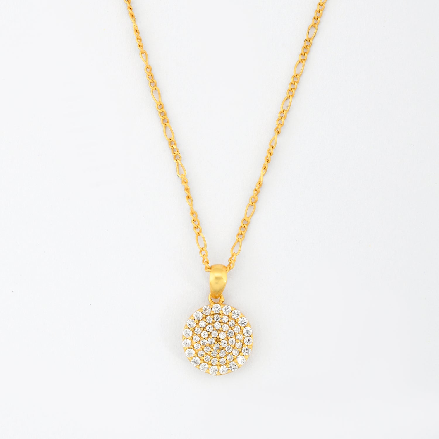 Iced Coin Pendant Necklace