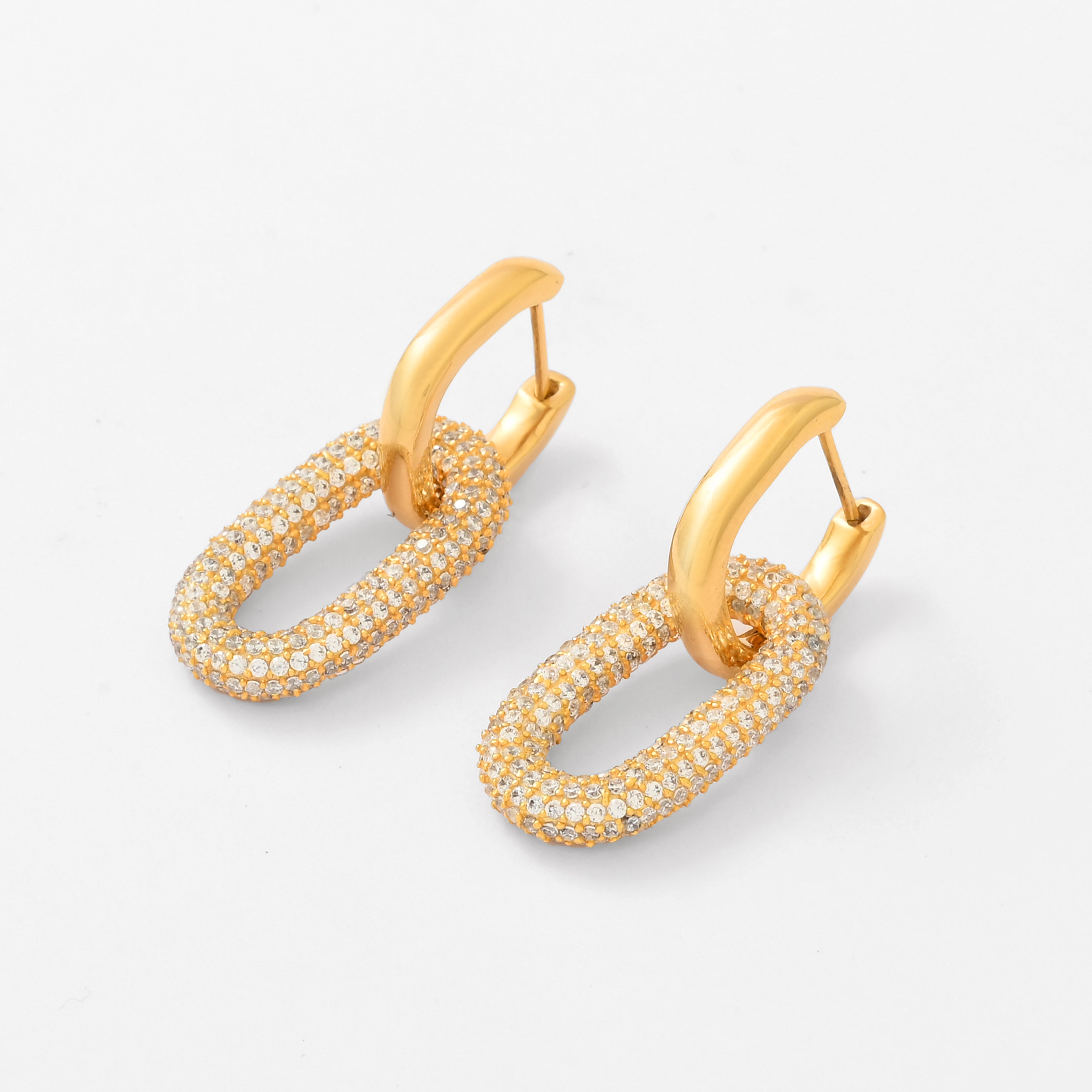 Double Hoop Diamond Earrings