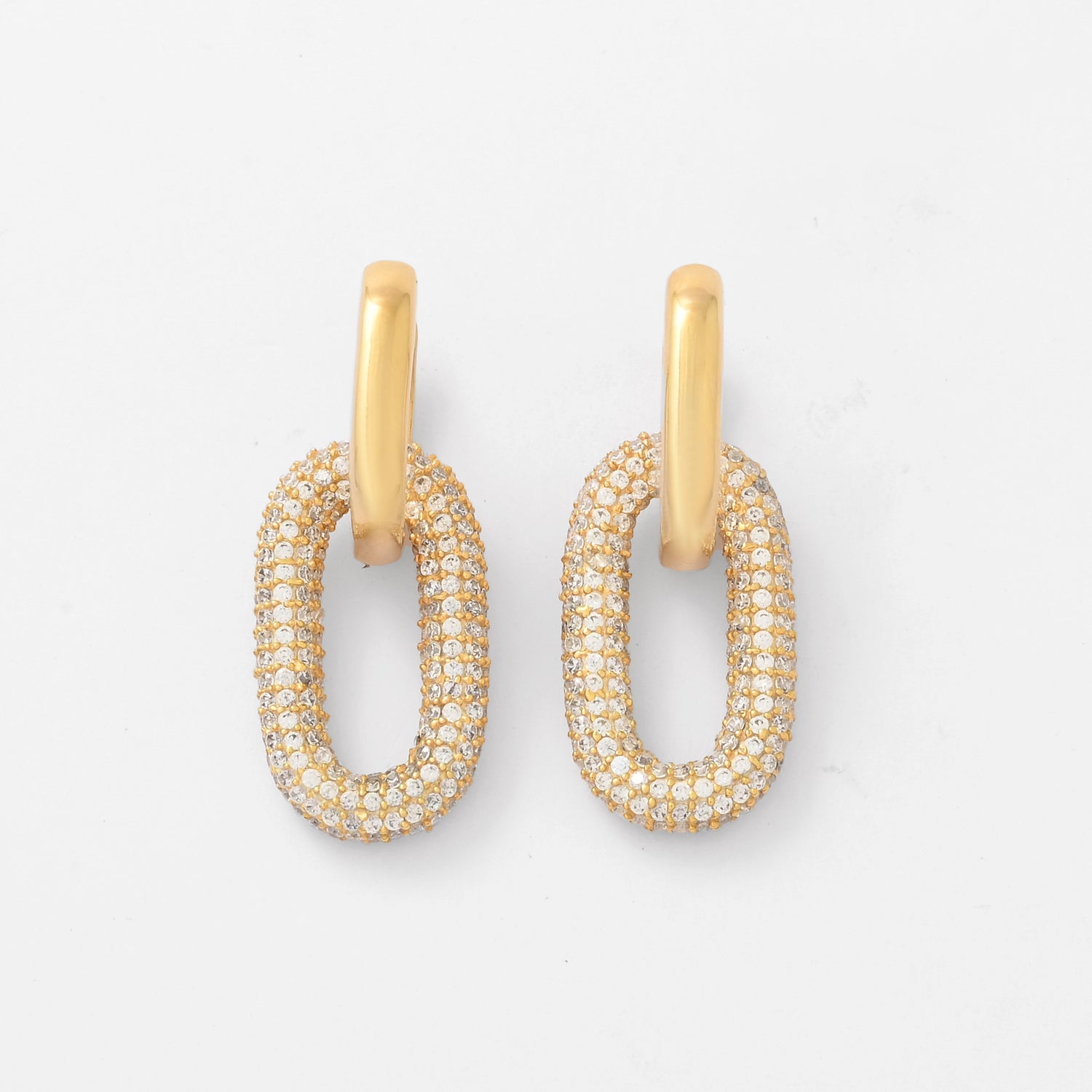 Double Hoop Diamond Earrings