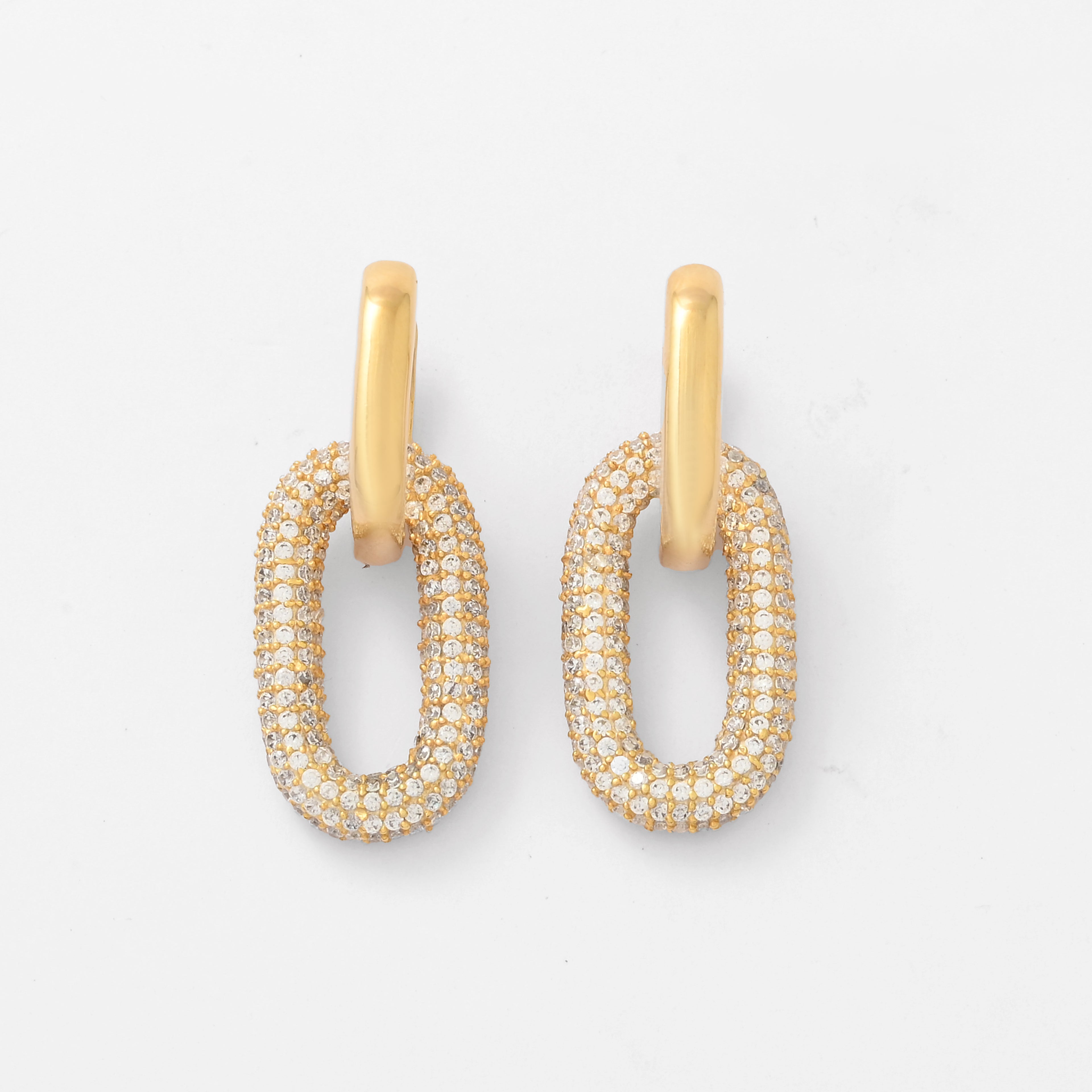 Double Hoop Diamond Earrings