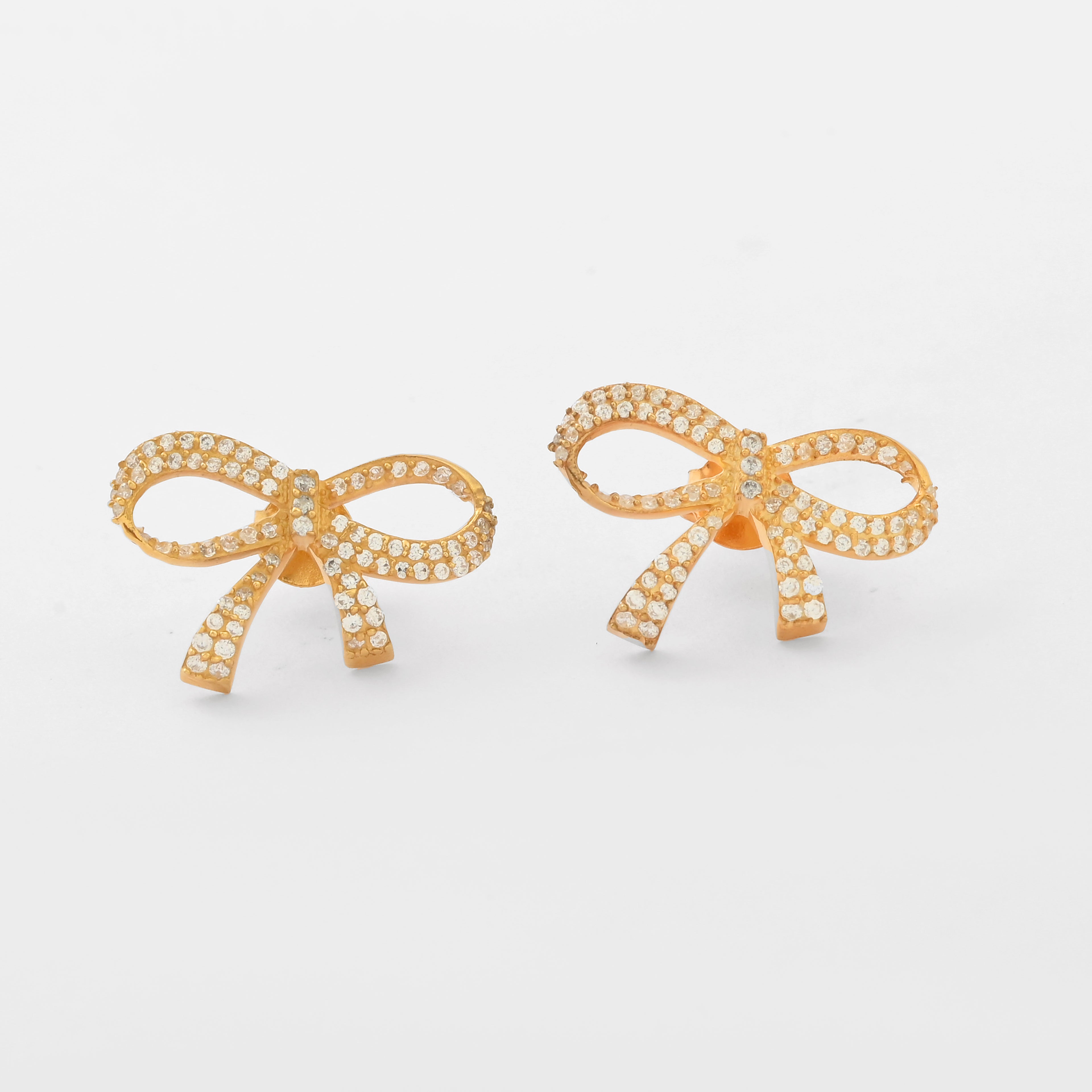 Diamond Bow Earrings