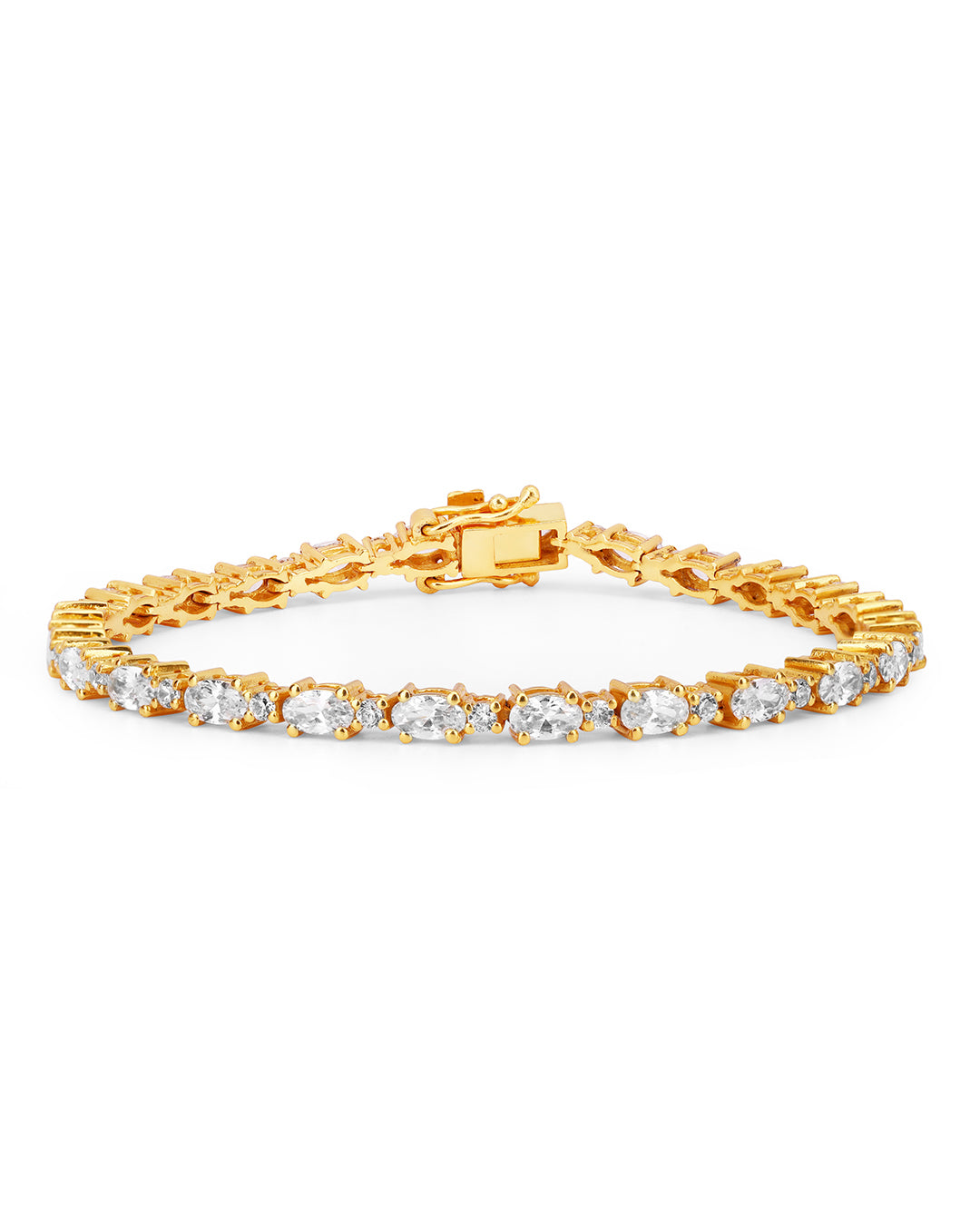 Classic Oval Tennis Bracelet with White Zirconia