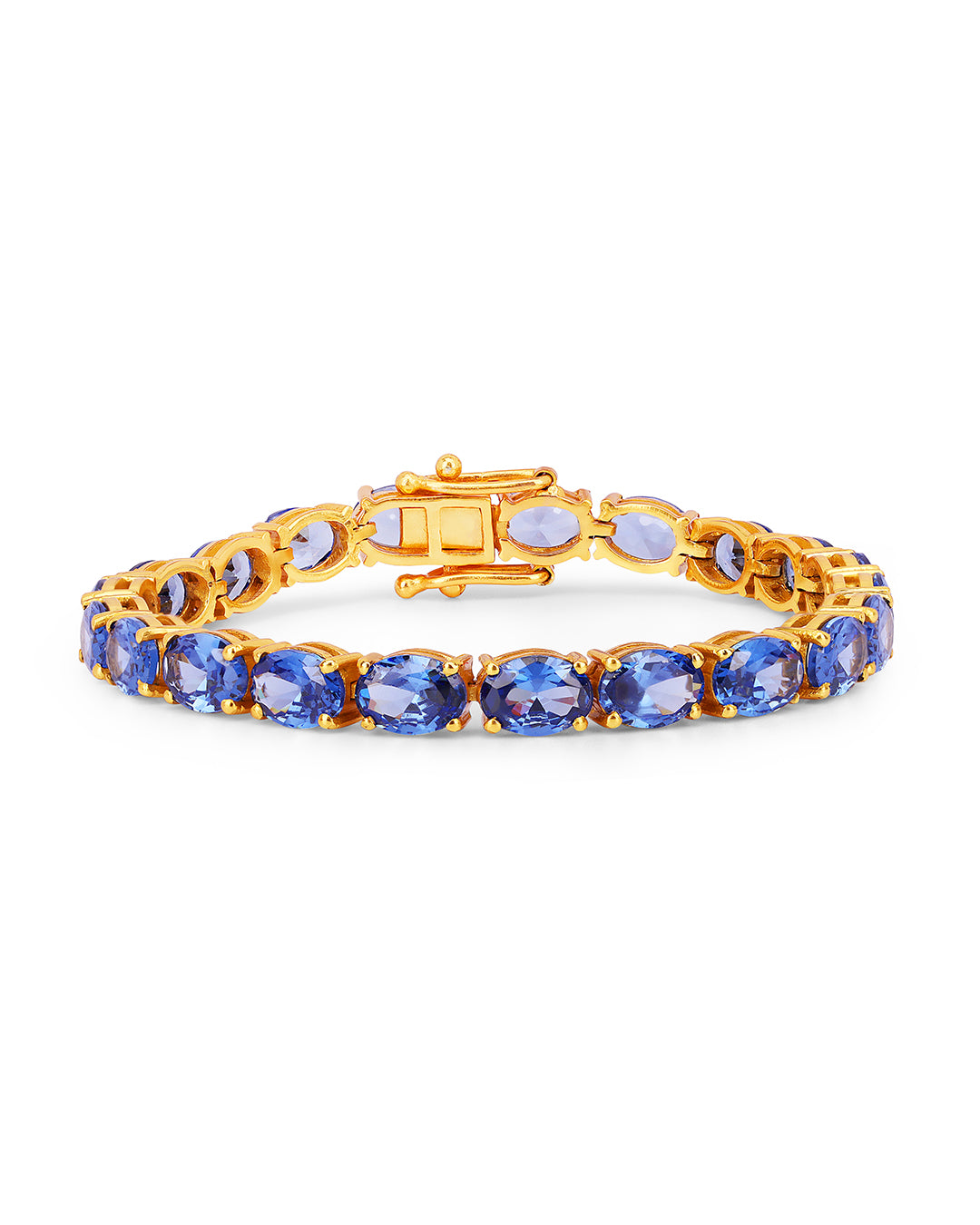 Blue Sapphire Zirconia Oval Tennis Bracelet