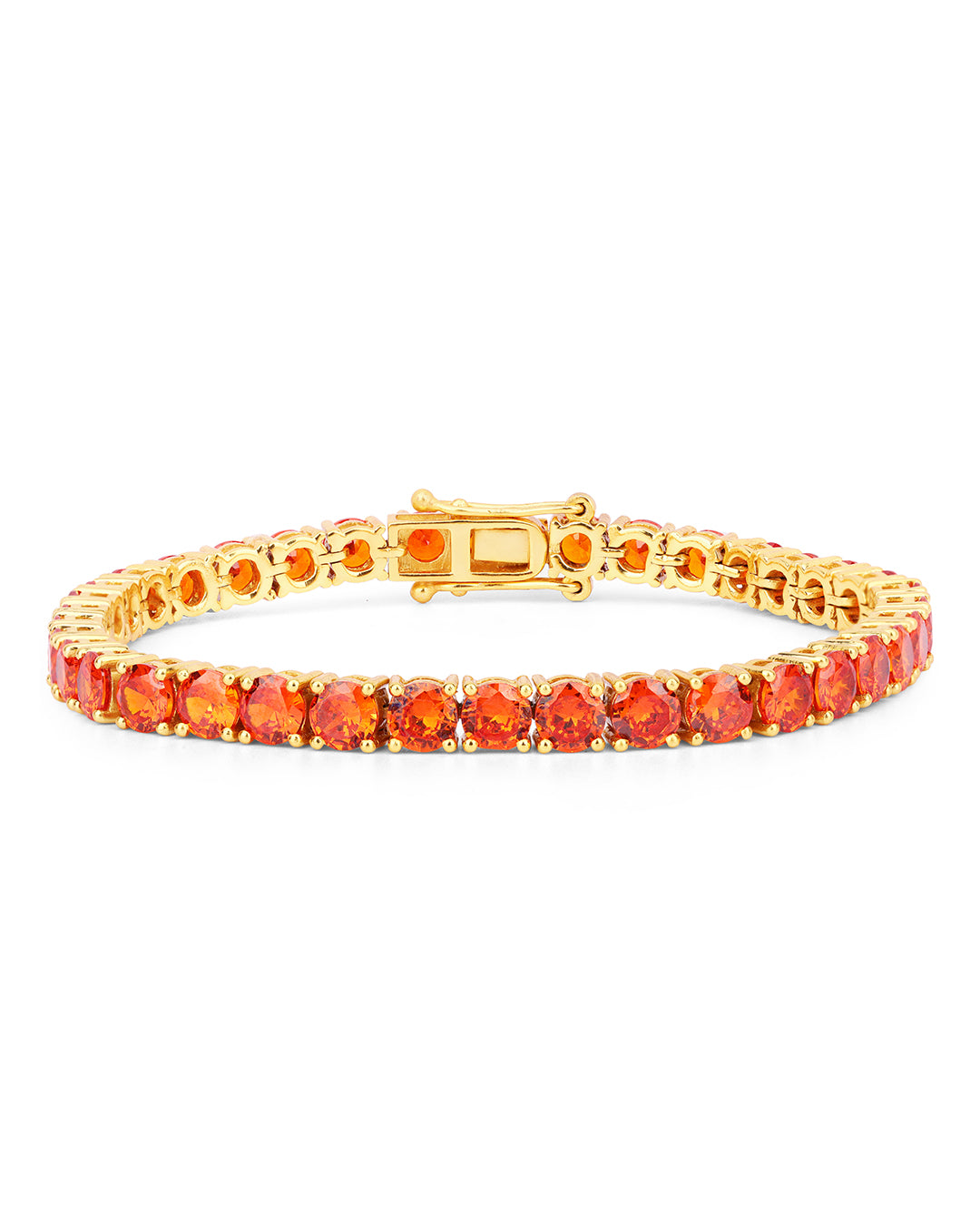 Mexican Fire Opal Zirconia Tennis Bracelet