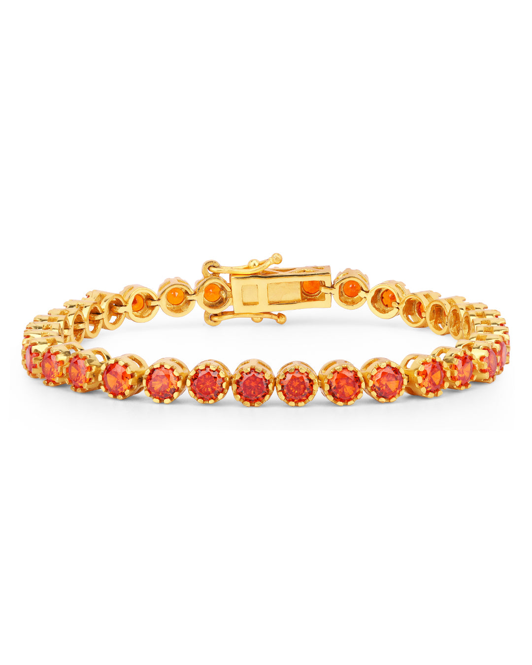 Fire Opal Zirconia Line Bracelet