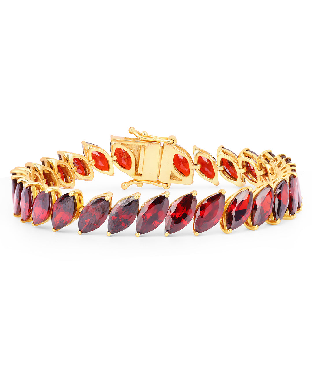 Garnet Marquise Zirconia Line Bracelet