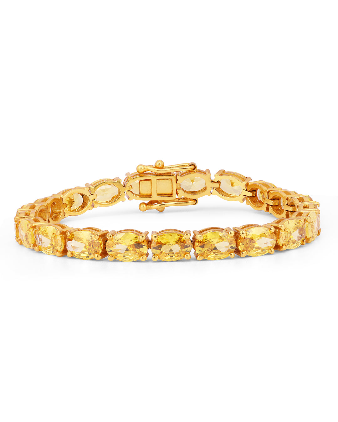 Oval Citrine Zirconia Tennis Bracelet