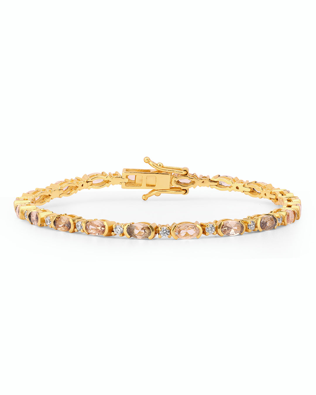 Bezel Set Champagne Zirconia Tennis Bracelet