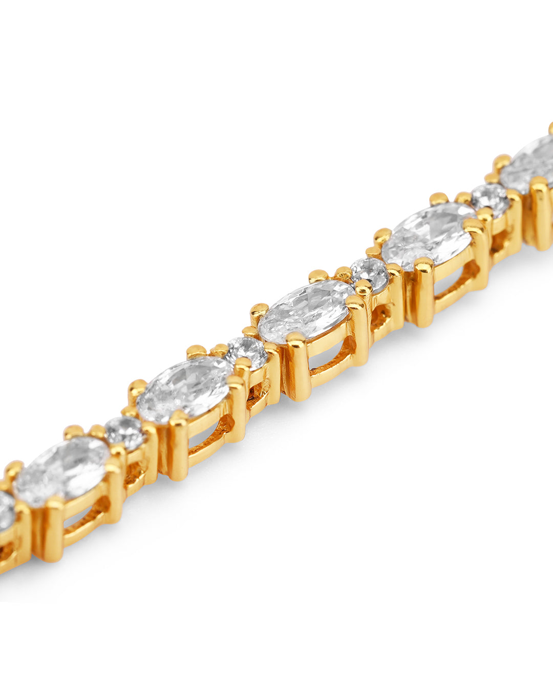 Classic Oval Tennis Bracelet with White Zirconia