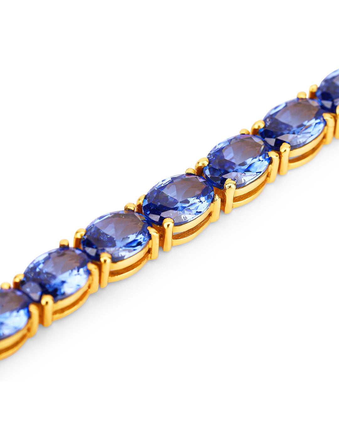 Blue Sapphire Zirconia Oval Tennis Bracelet