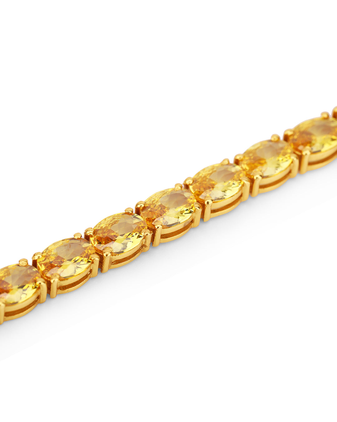 Oval Citrine Zirconia Tennis Bracelet