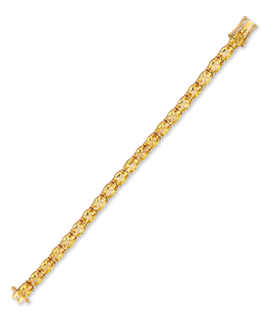 Oval Citrine Zirconia Tennis Bracelet