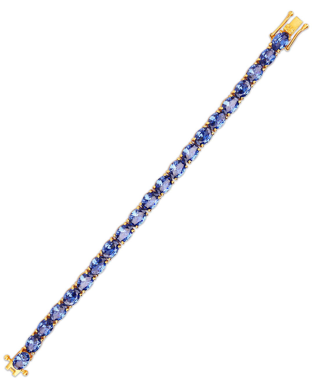 Blue Sapphire Zirconia Oval Tennis Bracelet