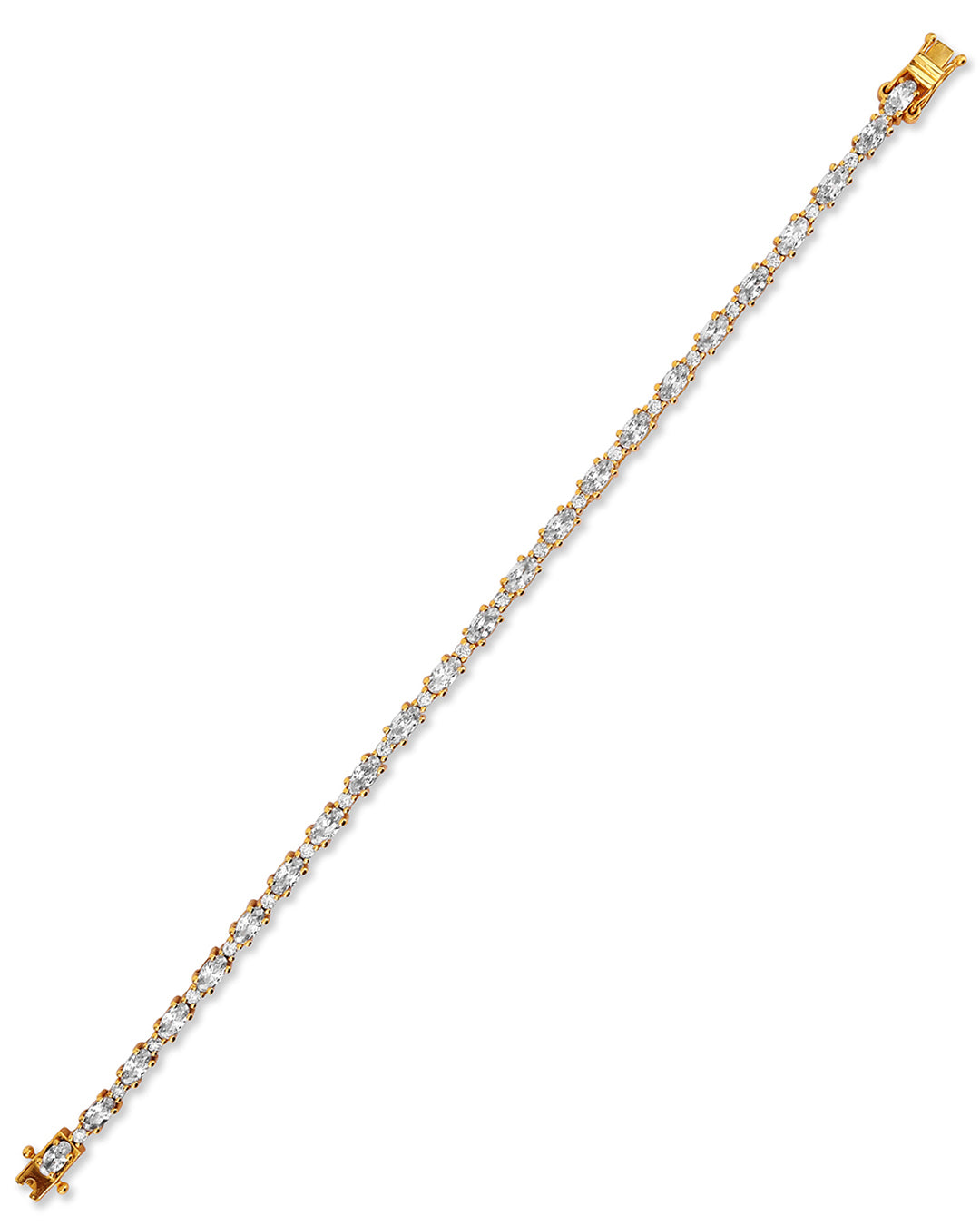 Classic Oval Tennis Bracelet with White Zirconia