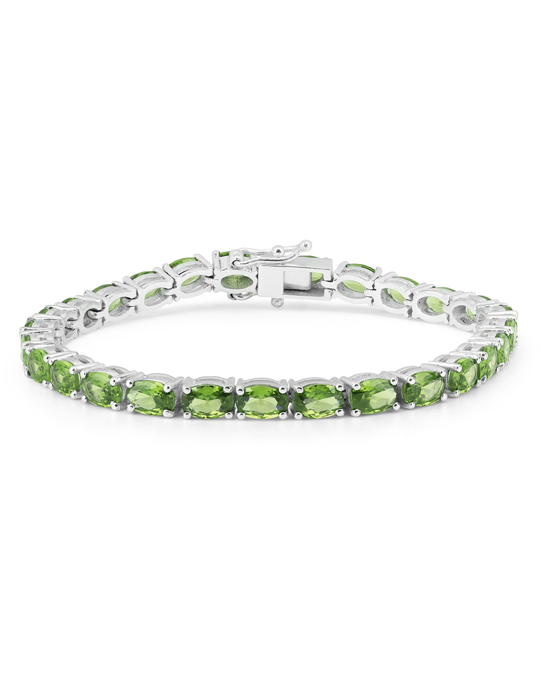 Peridot Oval Zirconia Tennis Bracelet