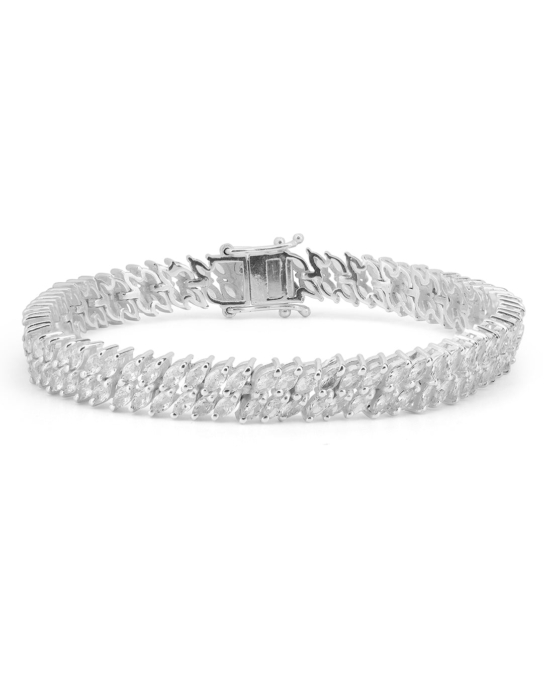 Two Lane Marquise Zirconia Tennis Bracelet