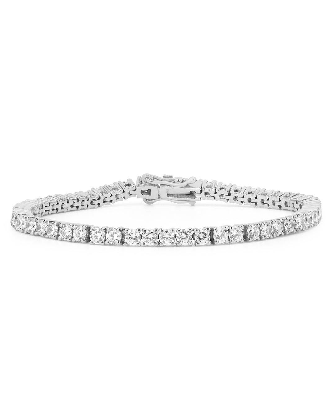 Minimal White Round Zirconia Tennis Bracelet