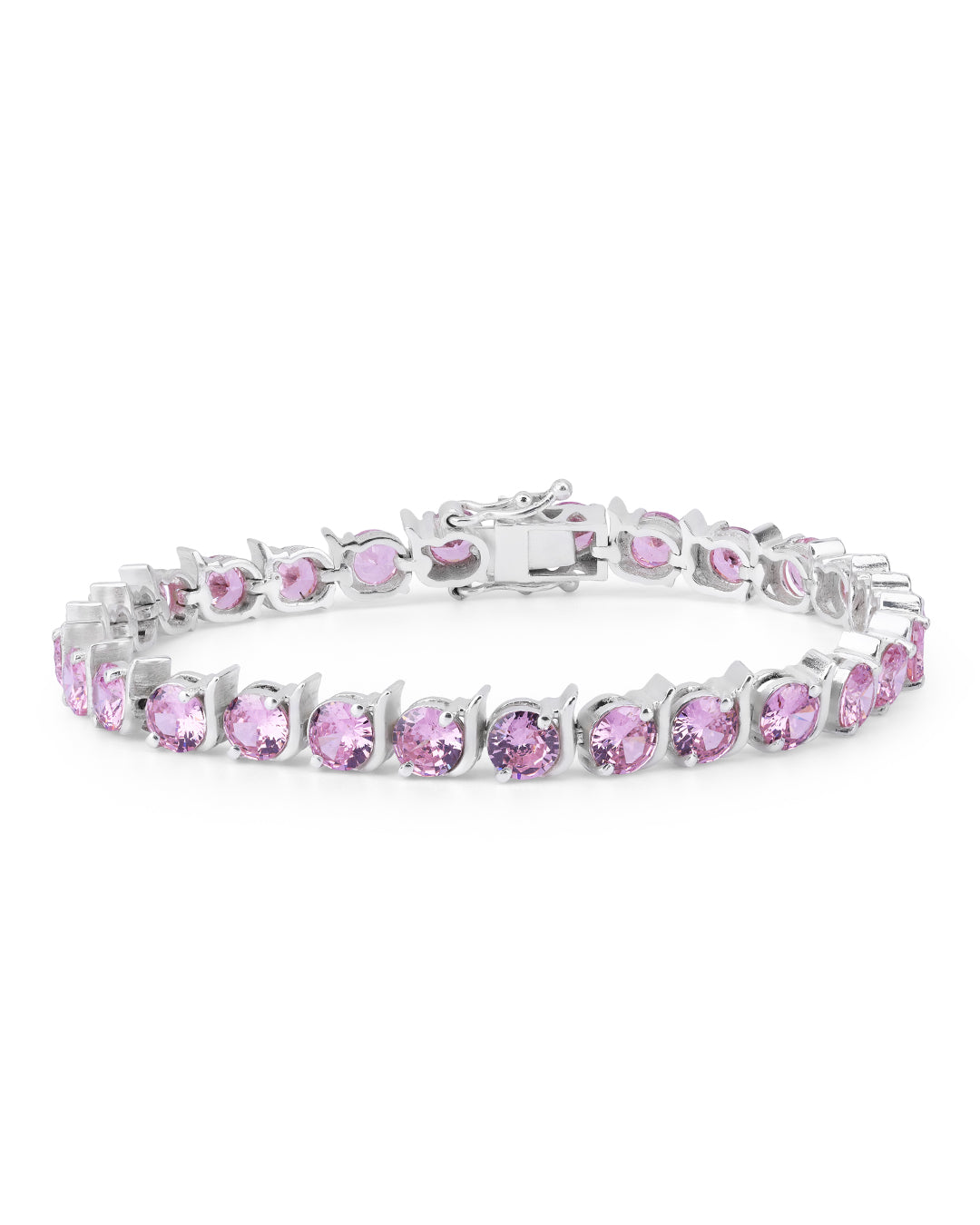 Pink Tourmaline Zirconia Tennis Bracelet