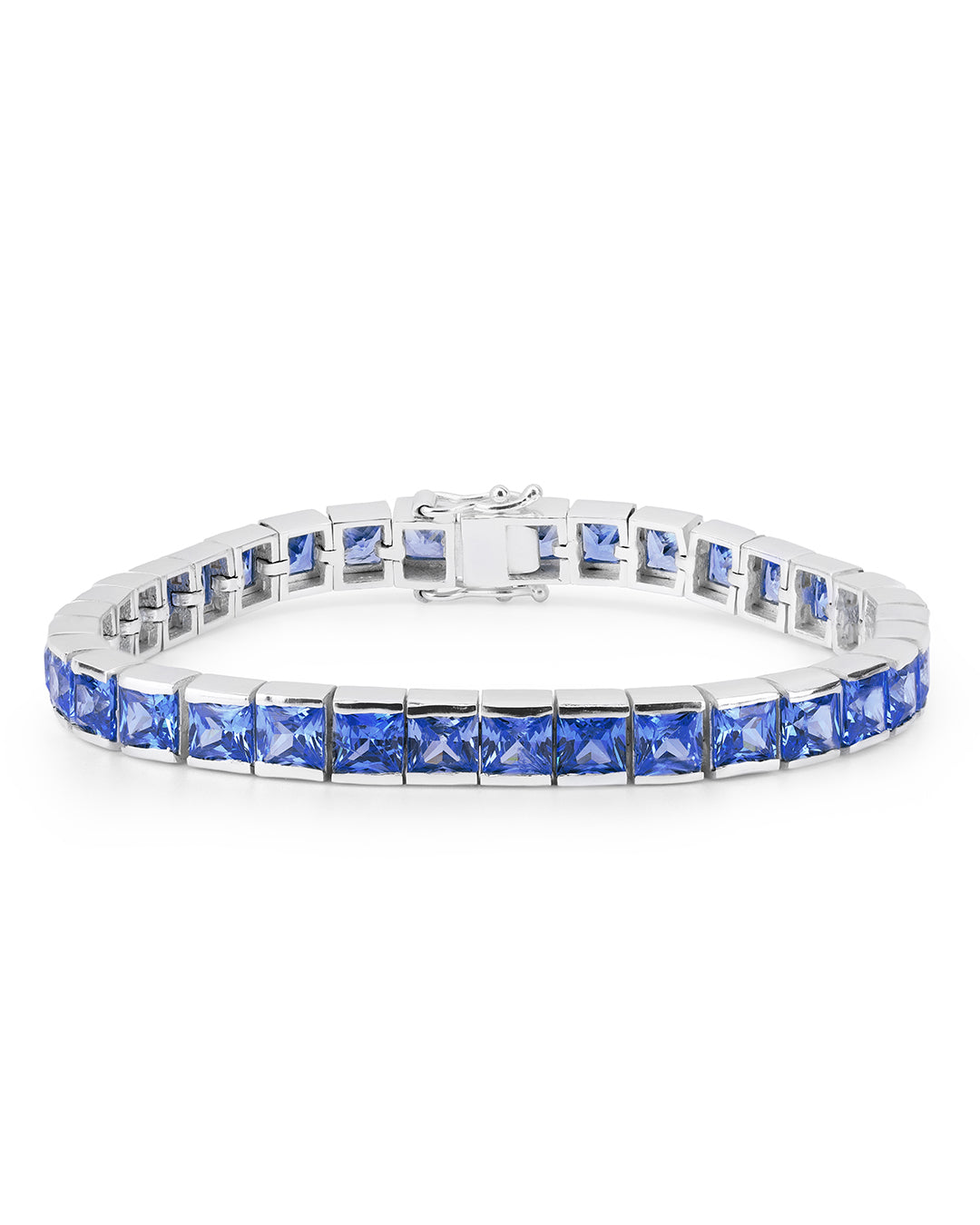 Bezel Set Tanzanite Zirconia Tennis Bracelet