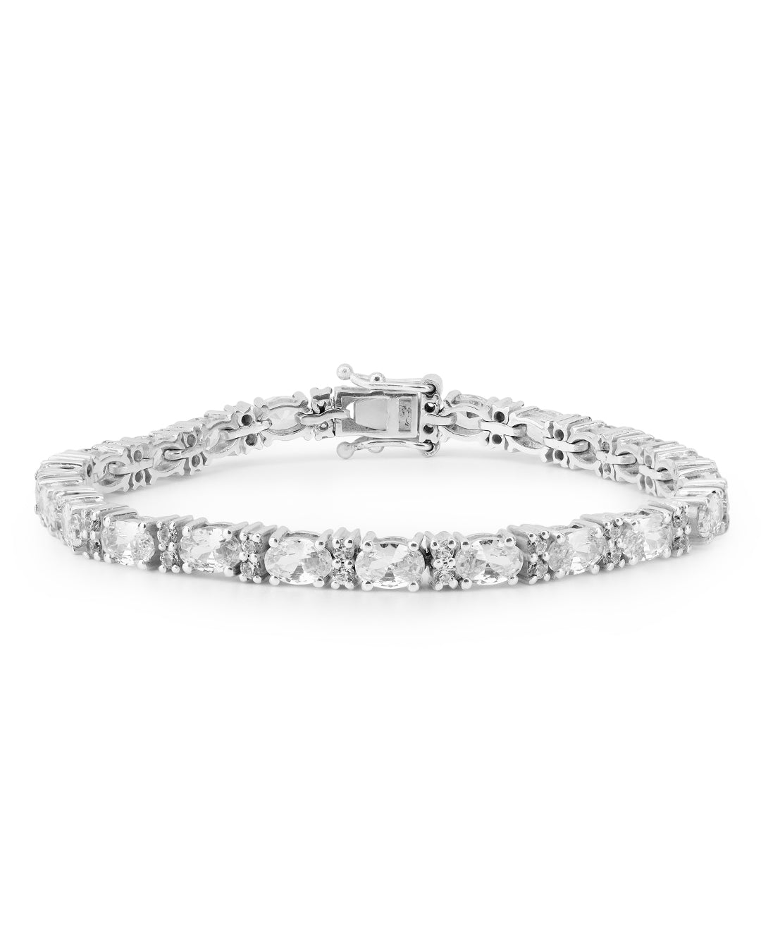 Elegant White Oval Zirconia Bracelet