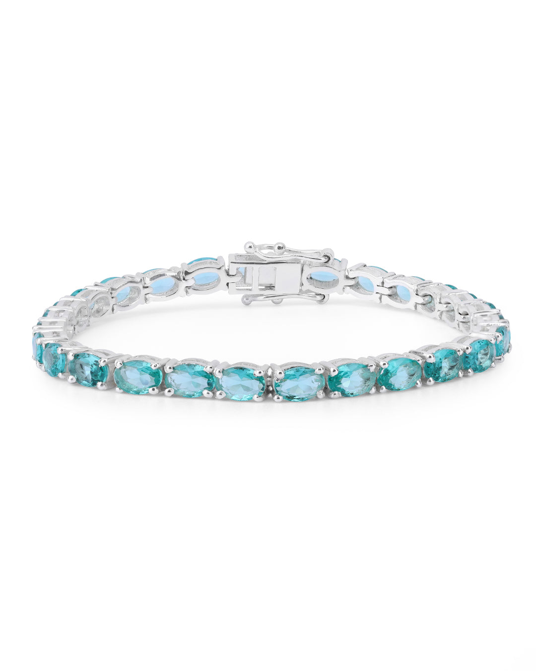 Paraiba Oval Zirconia Tennis Bracelet