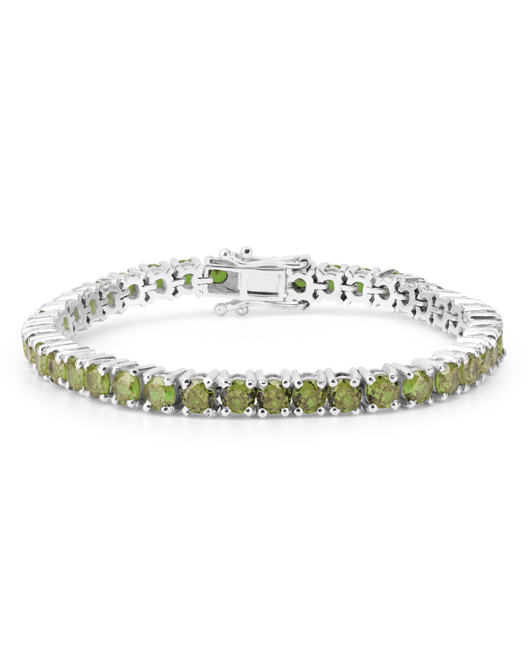 Hebei Peridot Round Zirconia Tennis Bracelet