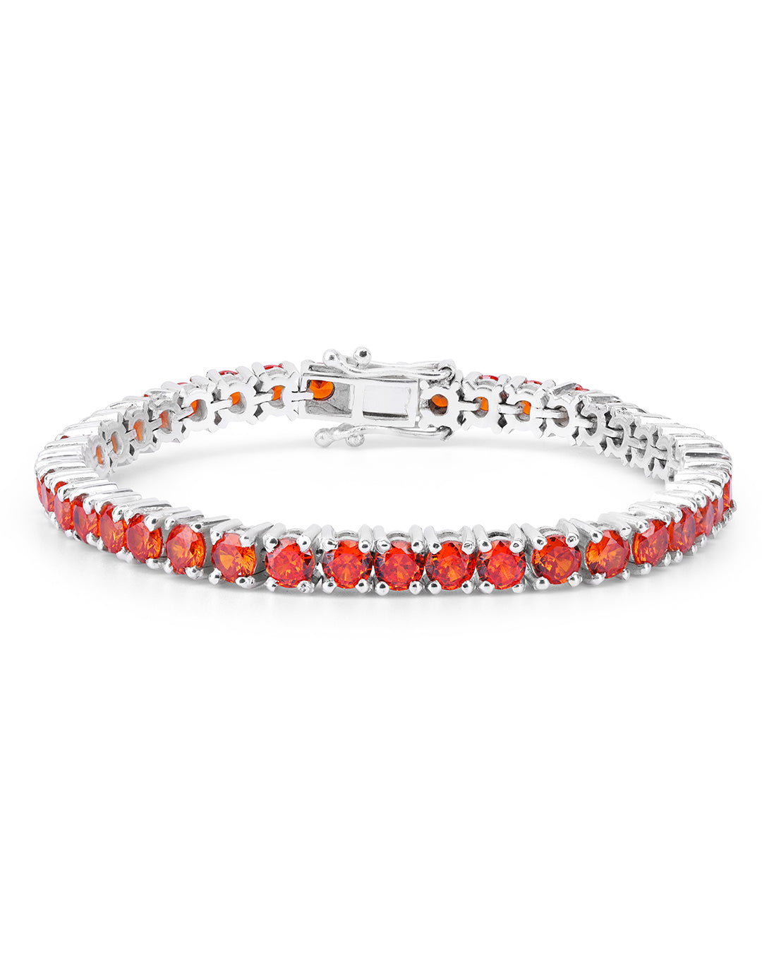 Cherry Opal Round Zirconia Tennis Bracelet