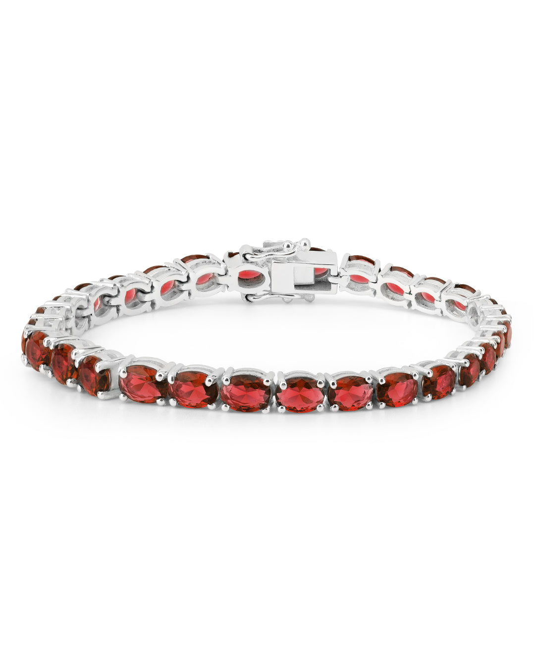 Garnet Oval Zirconia Tennis Bracelet