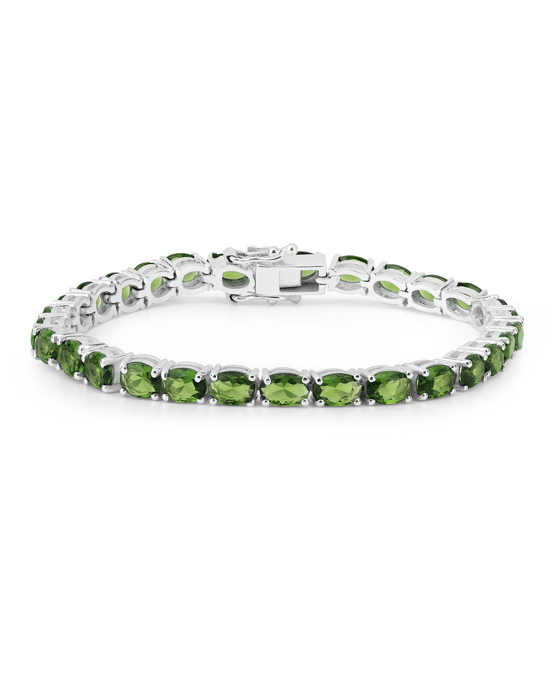 Beautiful Oval Peridot Zirconia Tennis Bracelet