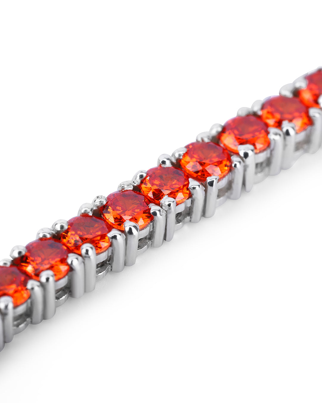 Cherry Opal Round Zirconia Tennis Bracelet