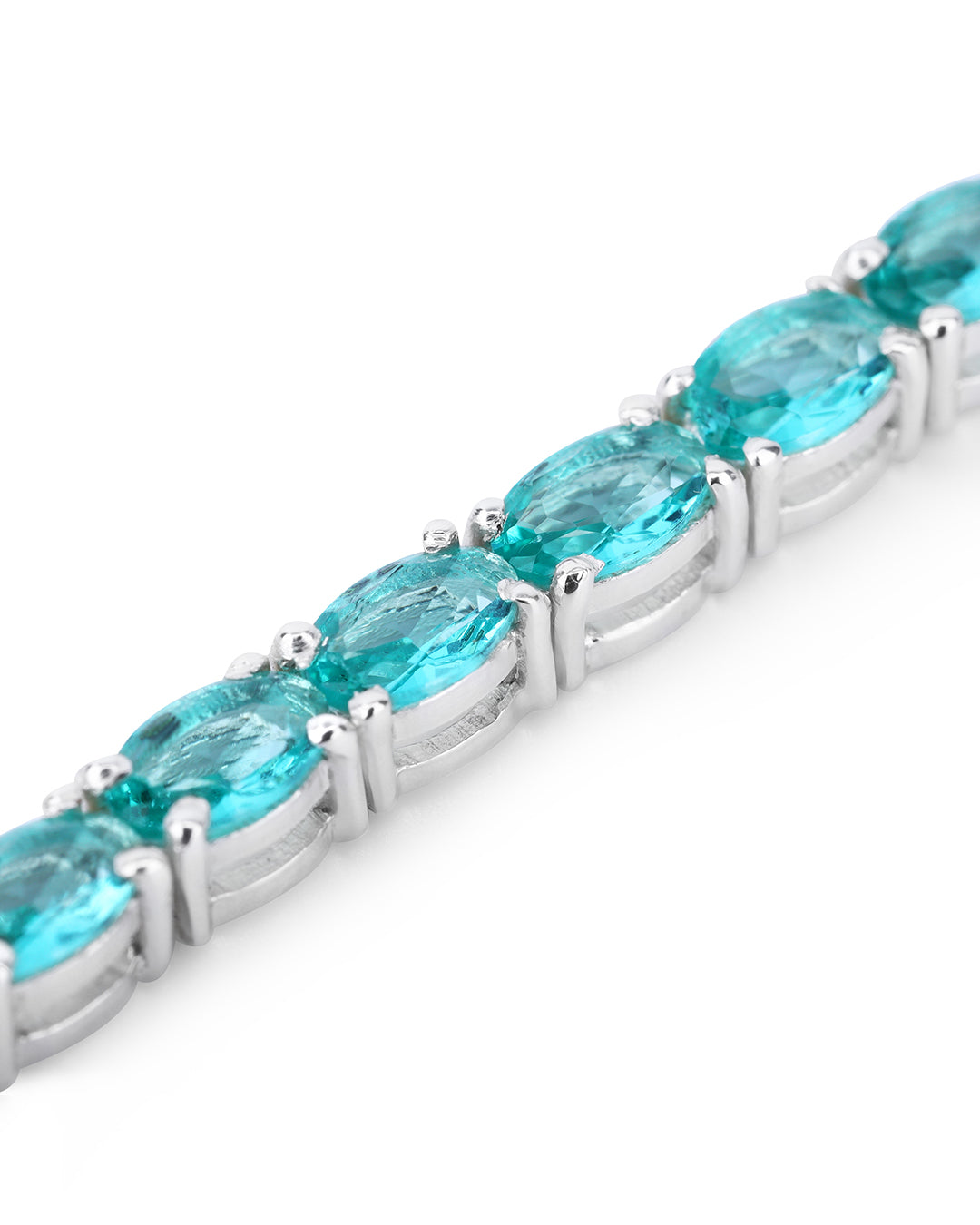 Paraiba Oval Zirconia Tennis Bracelet