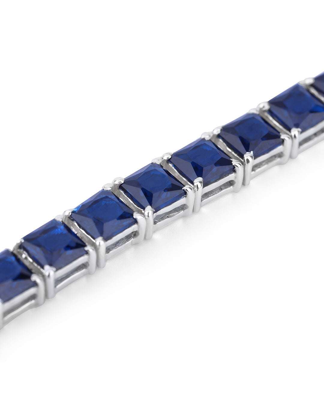 Blue Sapphire Square Zirconia Tennis Bracelet