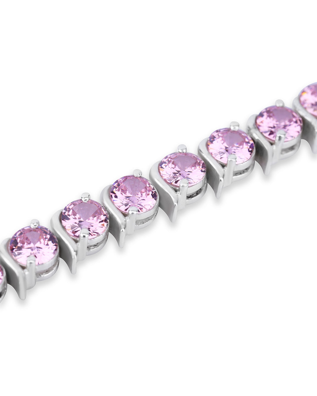 Pink Tourmaline Zirconia Tennis Bracelet