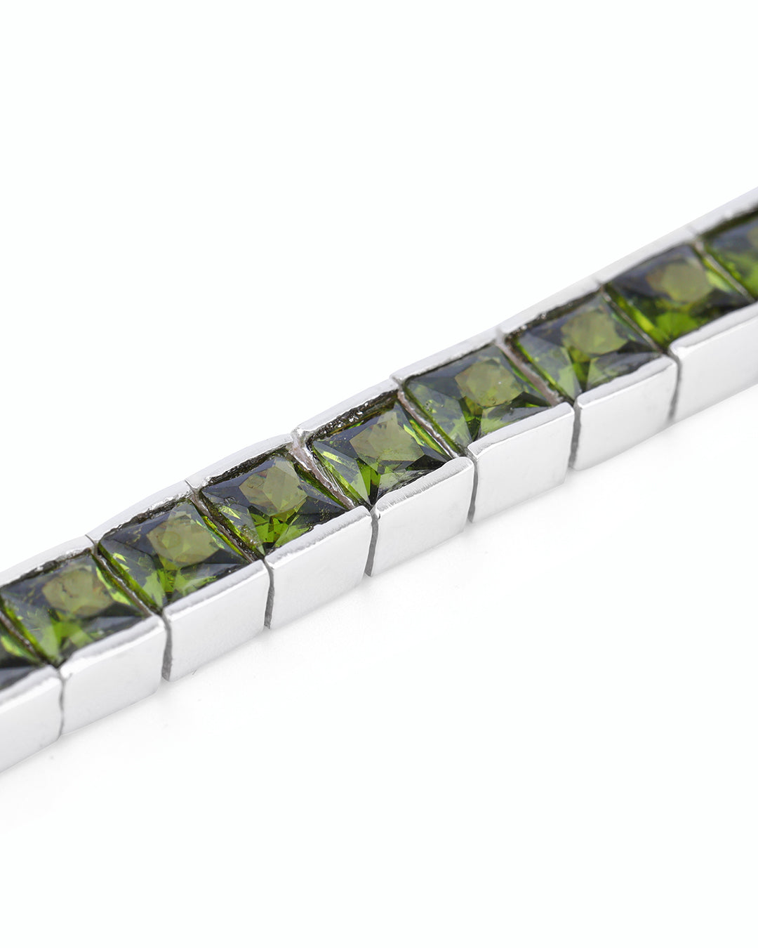 Channel Set Peridot Zirconia Tennis Bracelet