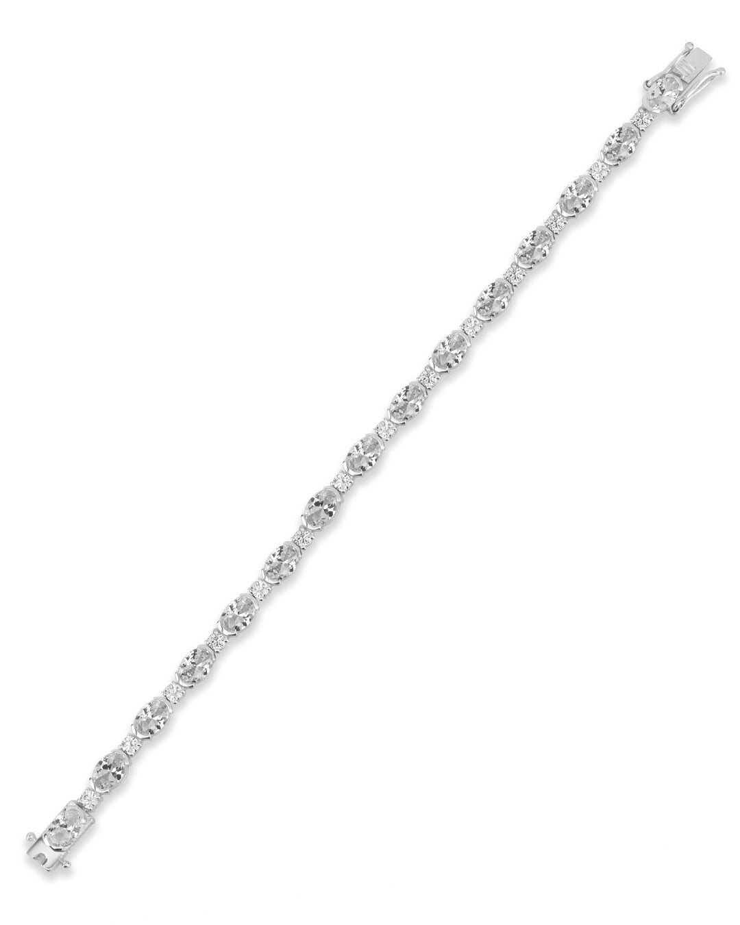 Bezel Set Oval Zirconia Bracelet with Accents